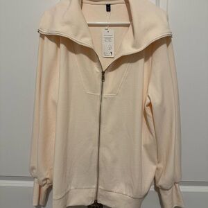Cream Zip-Up Jacket